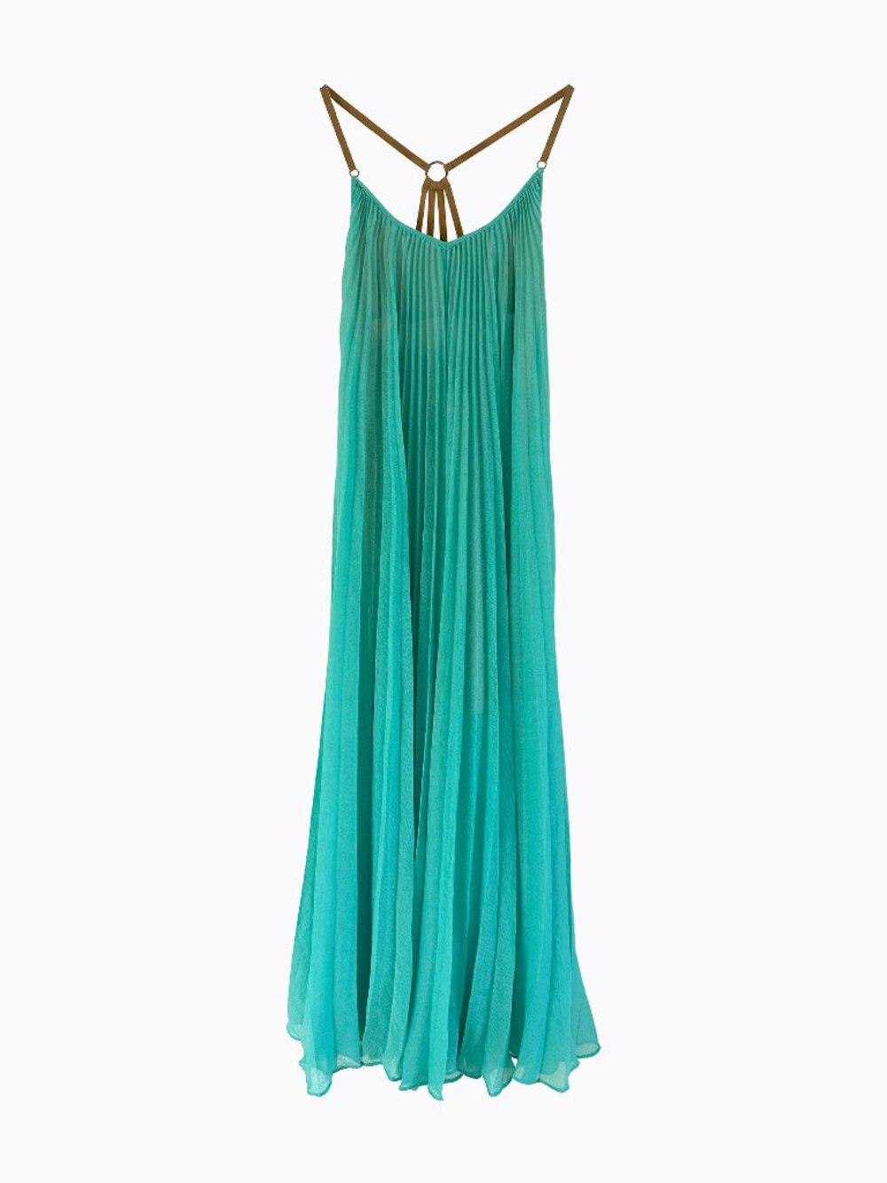 BCBGMAXAZRIA Brynna Aqua Pleated Maxi Dress S Turquoise Boho Chic Long Gown Euro